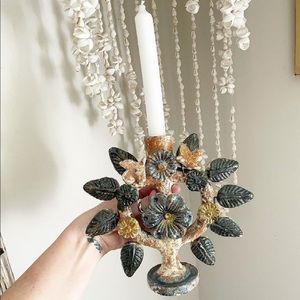Mexican Tree of Life Terracotta Taper Holder